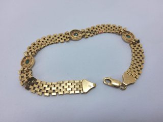 pulsera oro 18k con piedra con circonita