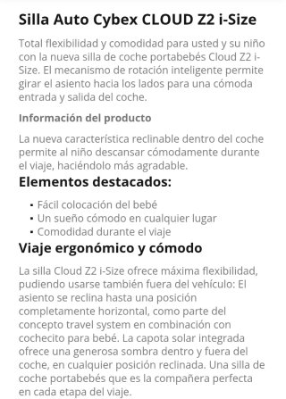 Silla coche Cybex Platinum Cloud Z2 i-Size