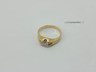 anillo oro 18k con piedra con circonita