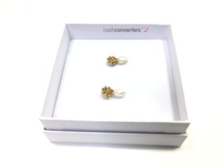 pendientes oro 18k con piedra con perla