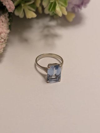 Antiguo Anillo Oro Blanco 18k