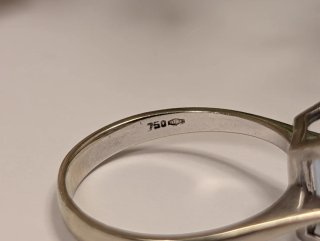 Antiguo Anillo Oro Blanco 18k