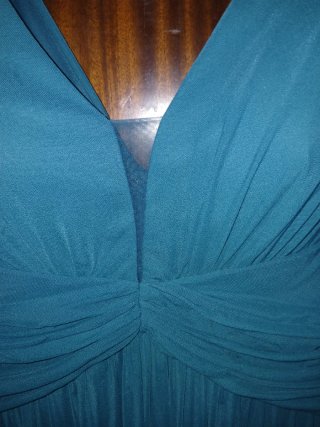 Vestido largo fiesta comunión bautizo verde azulad