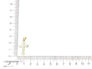 crucifijo oro 18k con piedra con circonita
