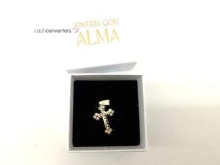 crucifijo oro 18k con piedra con circonita