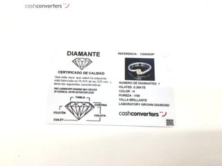 anillo plata 925mm con piedra con diamante de laboratorio