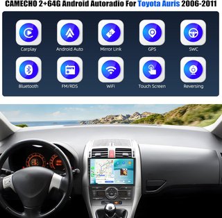 Radio Android 13 2+64GB CarPlay Toyota Auris