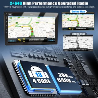 Radio Android 13 2+64GB CarPlay Toyota Auris