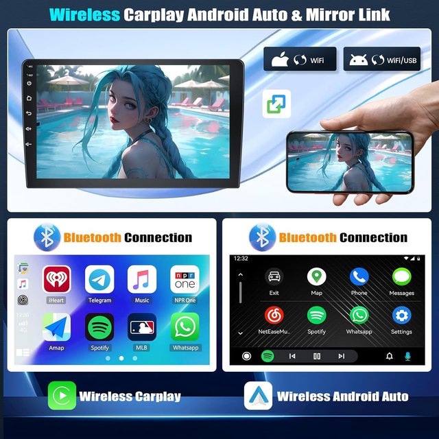 Radio Android 13 2+64GB CarPlay Toyota Auris