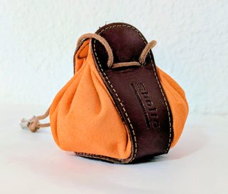 Monedero Boho Piel y Ante Naranja Marrón