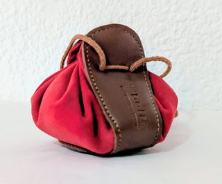 Monedero Boho Piel y Ante Rojo/Marrón