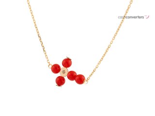 collar oro 18k con piedra 22cm