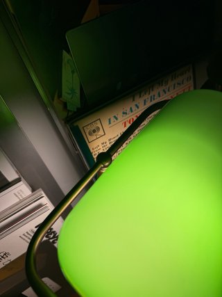 Lámpara Banquero Verde y Dorada