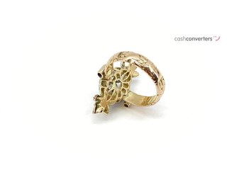 anillo oro 18k con piedra con diamante