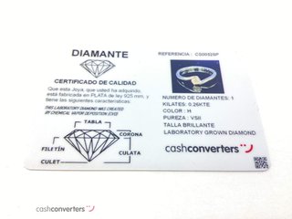 anillo plata 925mm con piedra con diamante de laboratorio