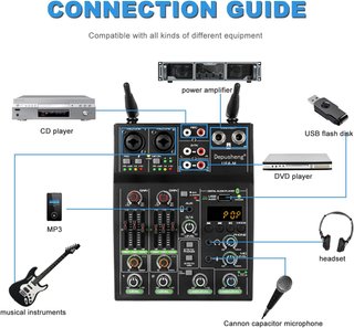 Mesa Mezclas Wireless Depusheng UF4-M 5 Canales