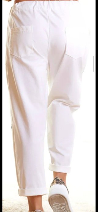 Pantalones blancos mujer talla única