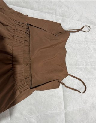 Vestido largo marrón chocolate