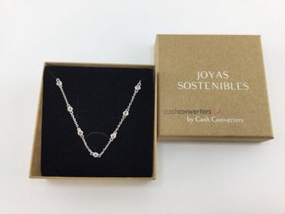 cadena plata 925mm con piedra con circonita 19 2.5cm