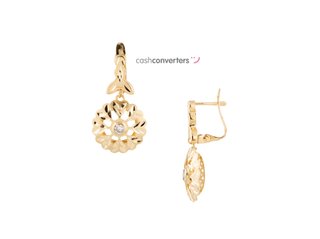 pendientes oro 18k con piedra con circonita