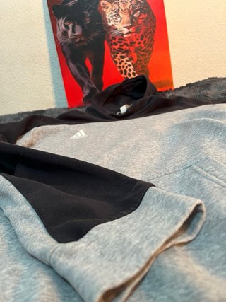 Sudadera Adidas Bicolor Negra y Gris Talla L