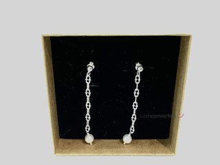 pendientes plata 925mm con piedra con perla