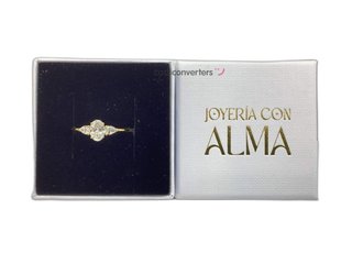 anillo oro 18k con piedra con diamante de laboratorio