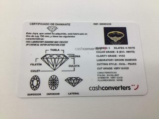 anillo oro 18k con piedra con diamante de laboratorio