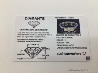 anillo plata 925mm con piedra con diamante de laboratorio
