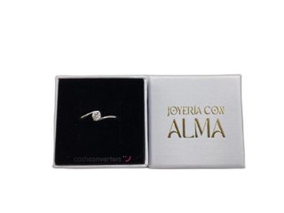 anillo plata 925mm con piedra con diamante de laboratorio