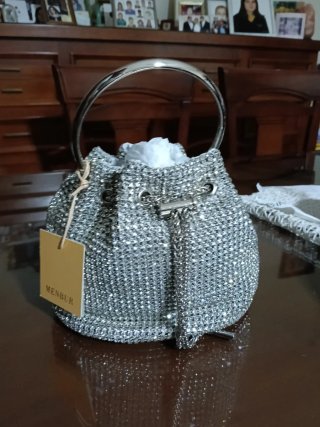 Bolso de fiesta plateado MENBUR
