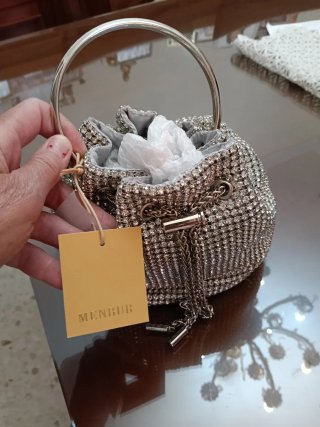Bolso de fiesta plateado MENBUR