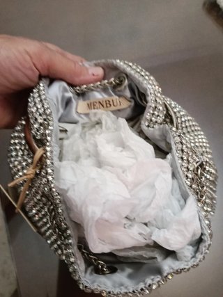 Bolso de fiesta plateado MENBUR