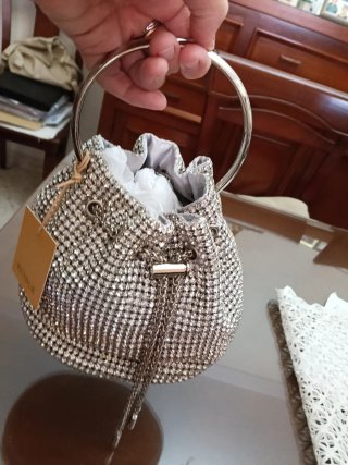 Bolso de fiesta plateado MENBUR