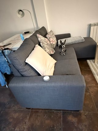 200 € Sofá IKEA Chaiselong Gris Oscuro