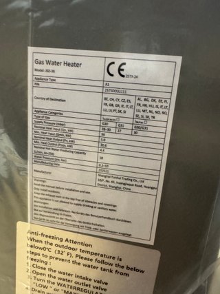 Riscaldatore Acqua CO-Z 18L Gas Butano