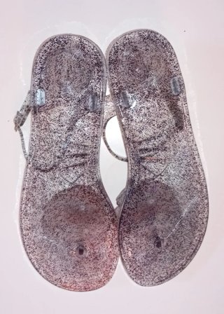 Sandalias transparentes con purpurina Sin estrenar