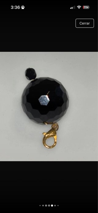 Colgante piedra negra facetada oro