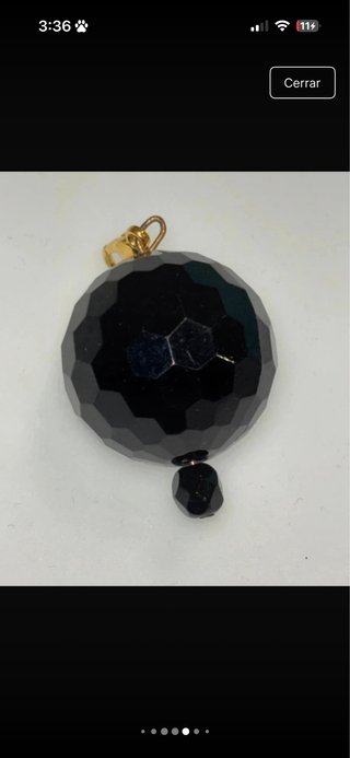 Colgante piedra negra facetada oro