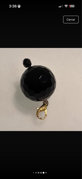 Colgante piedra negra facetada oro