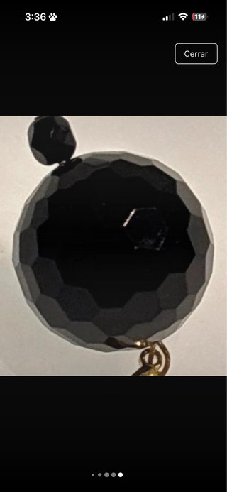 Colgante piedra negra facetada oro