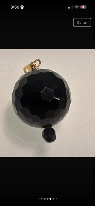 Colgante piedra negra facetada oro