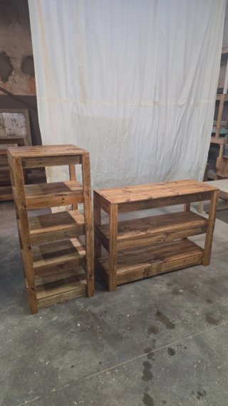 Conjunto Consolas baño madera reciclada maciza