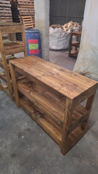 Conjunto Consolas baño madera reciclada maciza