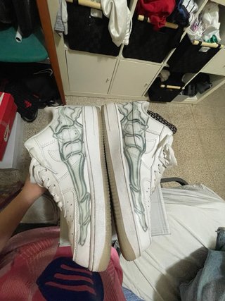 Nike Air Force 1 Skeleton Grises Blancas