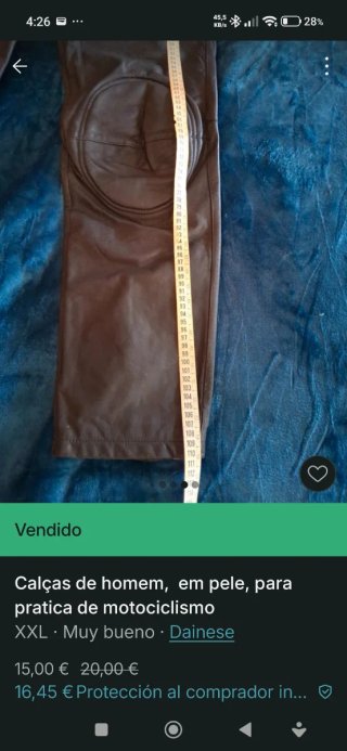 Pantalones de cuero piel para moto, Dainese, nuevo