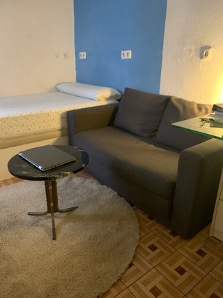 Sofá convertible en cama de tela gris