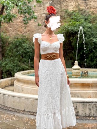 Vestido Flamenco Rociero canastero Perforado