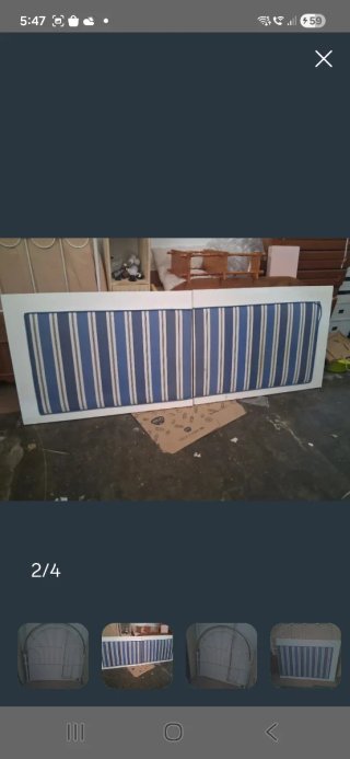 Cabecero de Matrimonio Dorado y Blanco