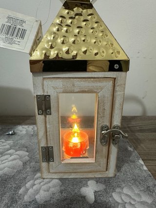 Lanterna decorativa oro e bianco